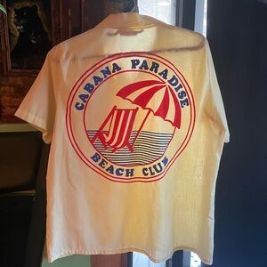 Butter yellow Cabana Beach Club vintage button down